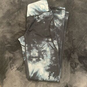 Black and Blue Tie-Dye Leggings